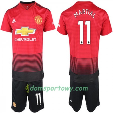 Koszulka Manchester United Anthony Martial 11 Dziecięcy Domowe Koszulki Piłkarskie 2018-2019 Krótki Rękaw